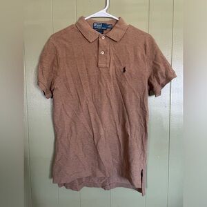 Polo by Ralph Lauren polo shirt brown/tan pre-owned 100% cotton sz medium
